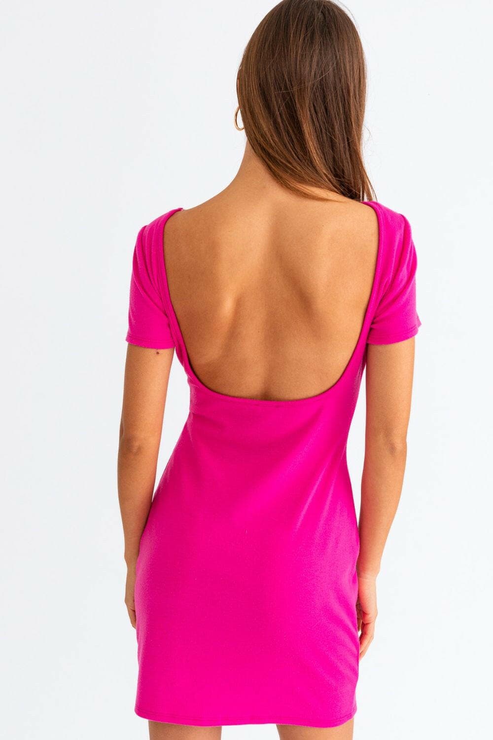 Tasha Apparel Short Sleeve Low Back Mini Dress - Love Salve