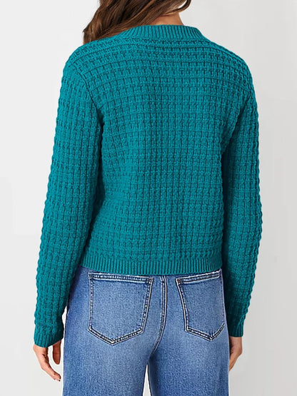 Textured Knit Button - Front Cardigan - Love Salve