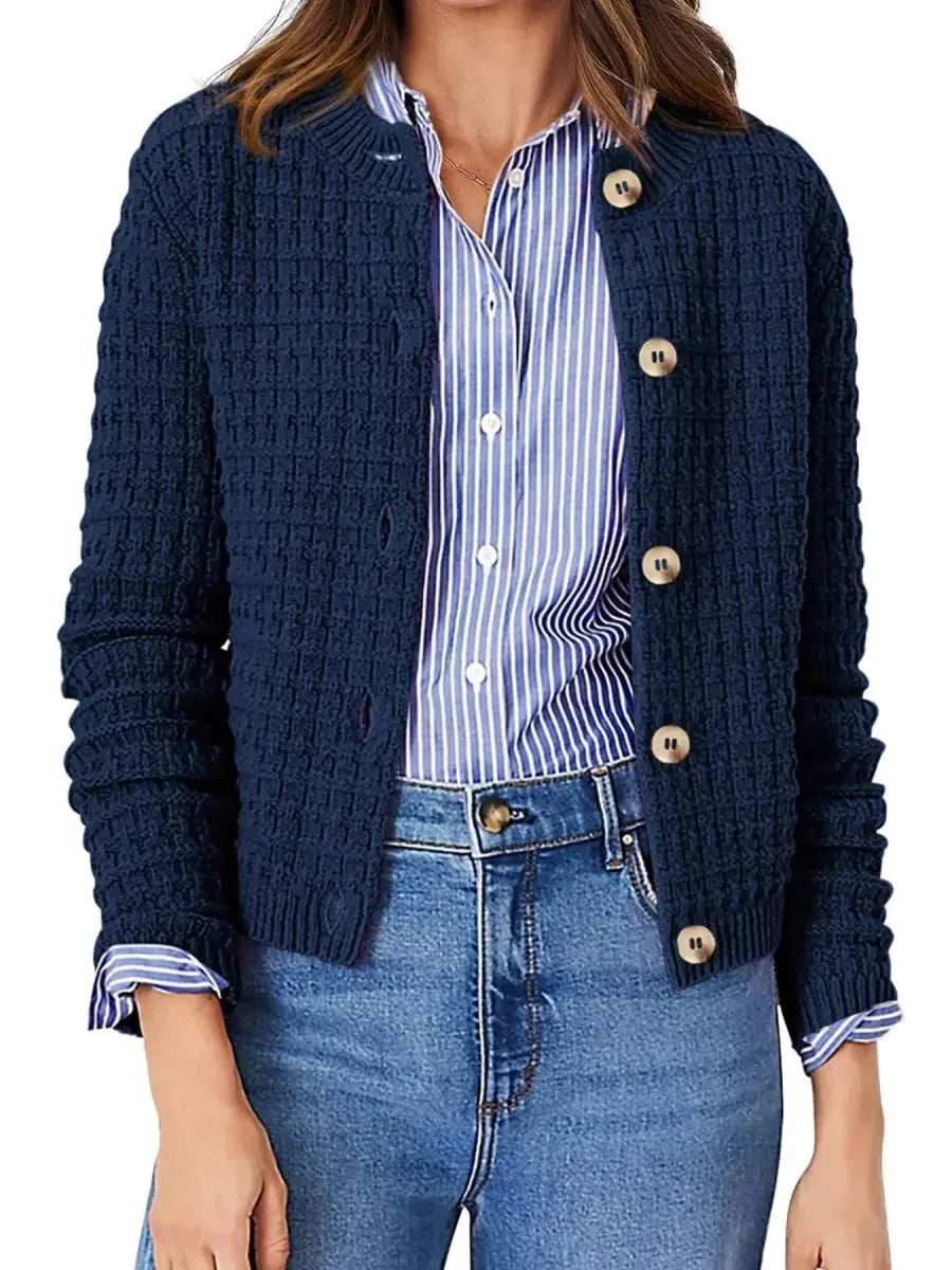 Textured Knit Button - Front Cardigan - Love Salve