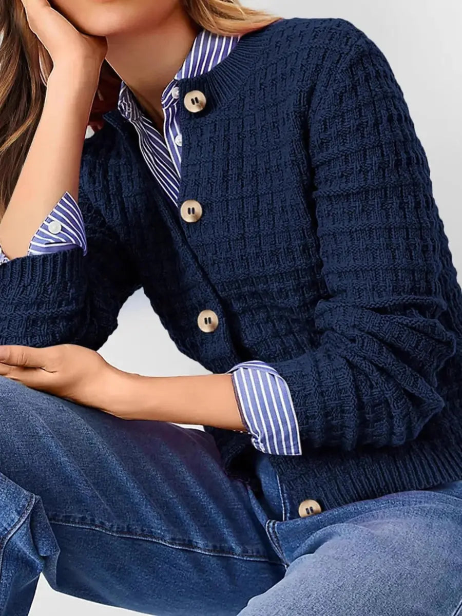 Textured Knit Button - Front Cardigan - Love Salve