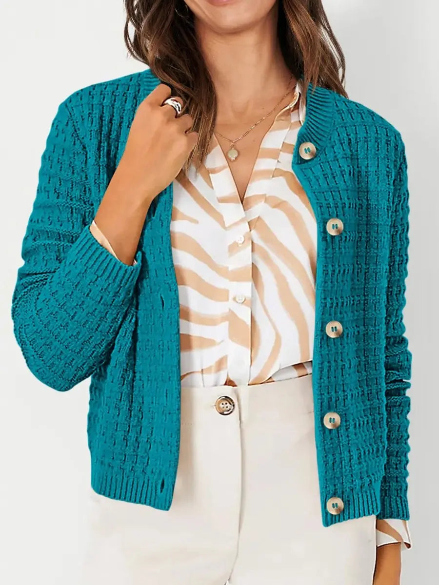 Textured Knit Button - Front Cardigan - Love Salve