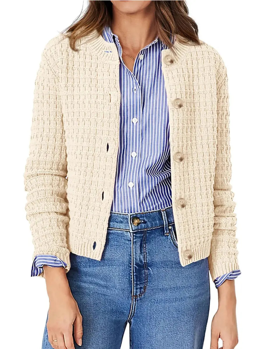 Textured Knit Button - Front Cardigan - Love Salve