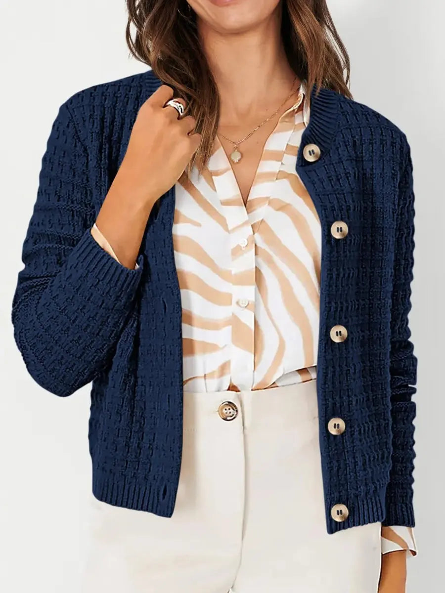 Textured Knit Button - Front Cardigan - Love Salve
