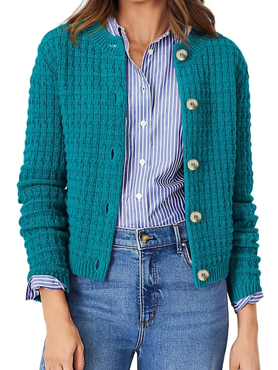 Textured Knit Button - Front Cardigan - Love Salve