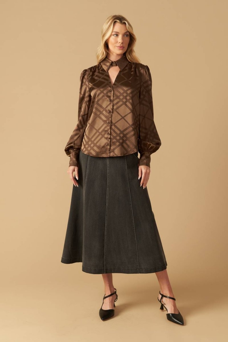 THE ART OF BALANCE WOVEN SATIN TOP - Love Salve