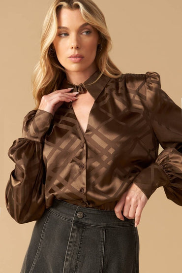 THE ART OF BALANCE WOVEN SATIN TOP - Love Salve