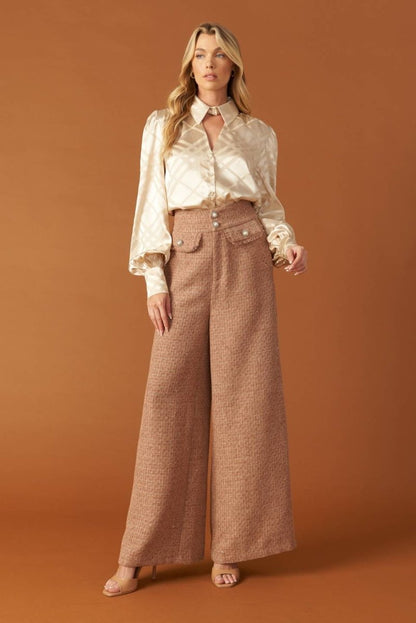 THE ART OF BALANCE WOVEN SATIN TOP - Love Salve