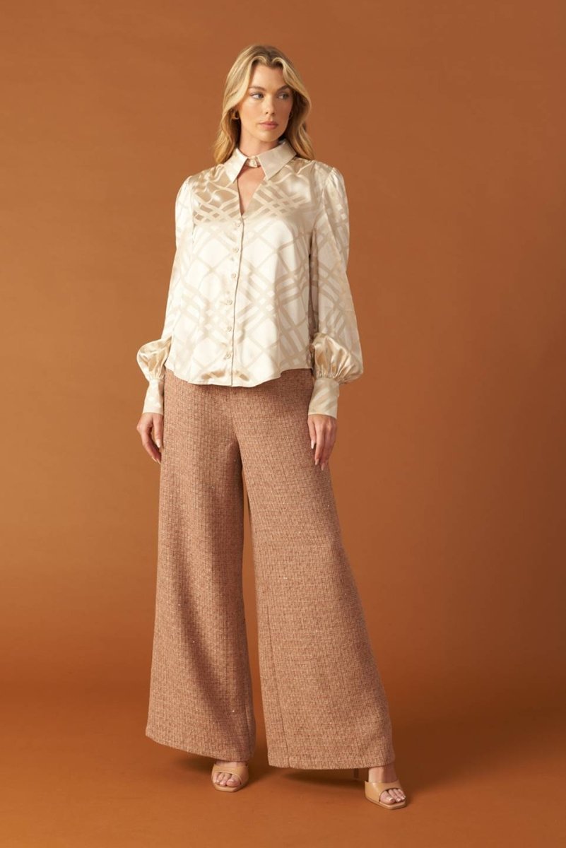 THE ART OF BALANCE WOVEN SATIN TOP - Love Salve
