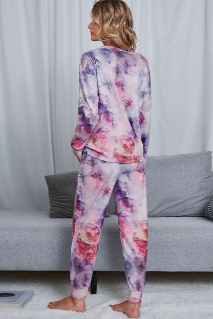 Trendy Tie-Dye Lounge Set: Comfy Crewneck Top and JoggersTrendy Tie-Dye Lounge Set: Comfy Crewneck Top and Joggers
 Unwind in style and comfort with our Trendy Tie-Dye Lounge Set, the epitome of luxurious loungewear. This Love Salve Trendy Tie-Dye Lounge Setlounge