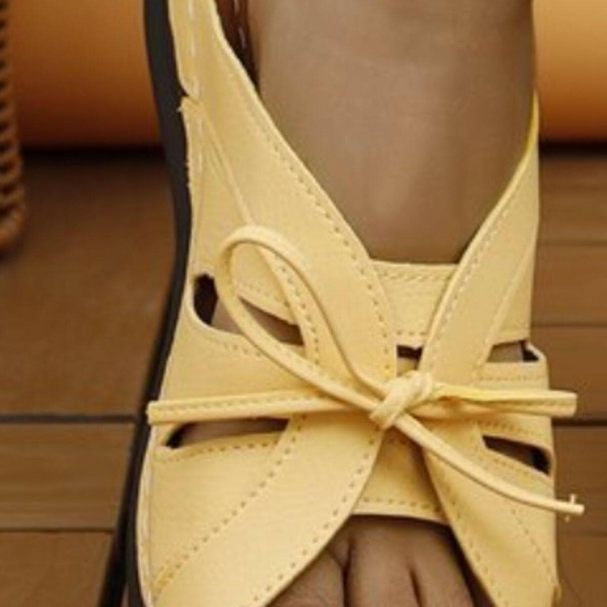 Tied Open Toe Low Heel Sandals - Love Salve