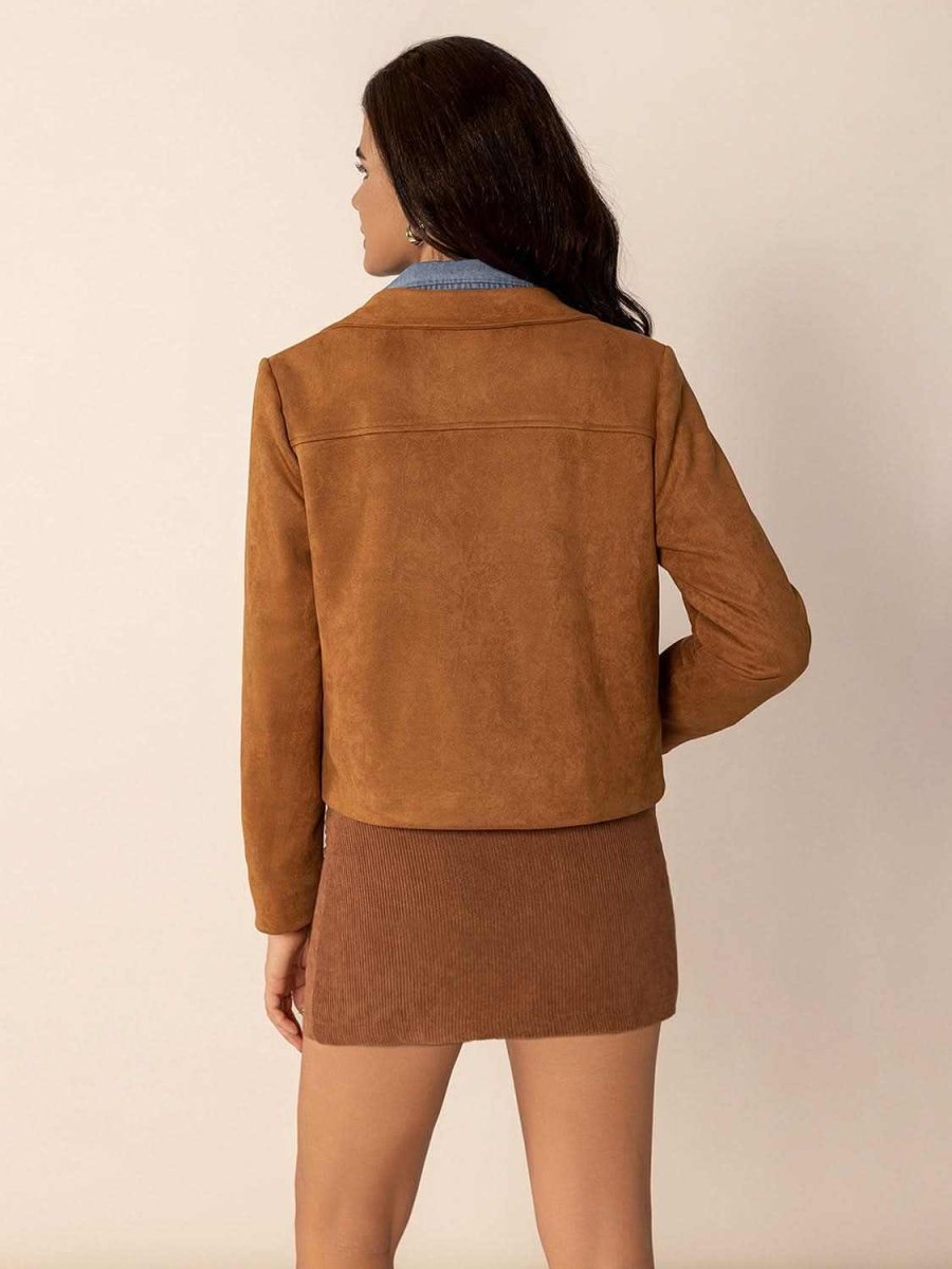 Tied Tassel Collared Neck Long Sleeve Jacket - Love Salve