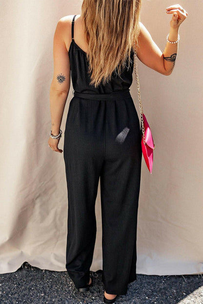 V-Neck Tie-Up Strappy JumpsuitV-Neck Tie-Up Strappy Jumpsuit
 Step into elegance and sophistication with our V-Neck Tie-Up Strappy Jumpsuit. Elevate your wardrobe with this stylish piece that offLove Salve -Neck Tie-just arrived