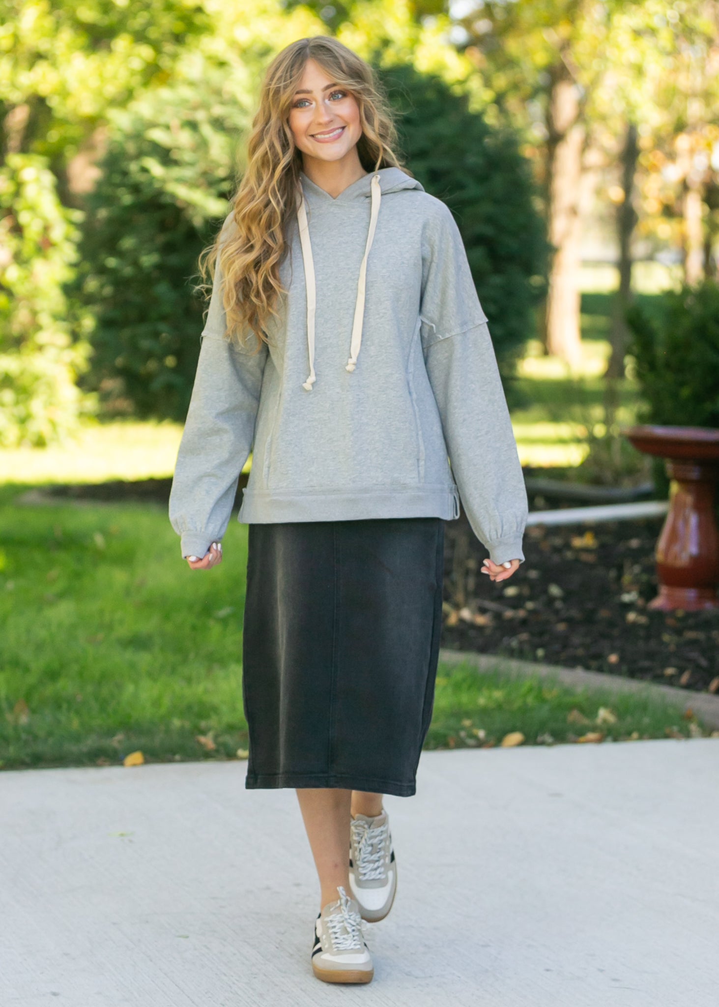 Tiffany Black Denim Midi Skirt Inherit Co.