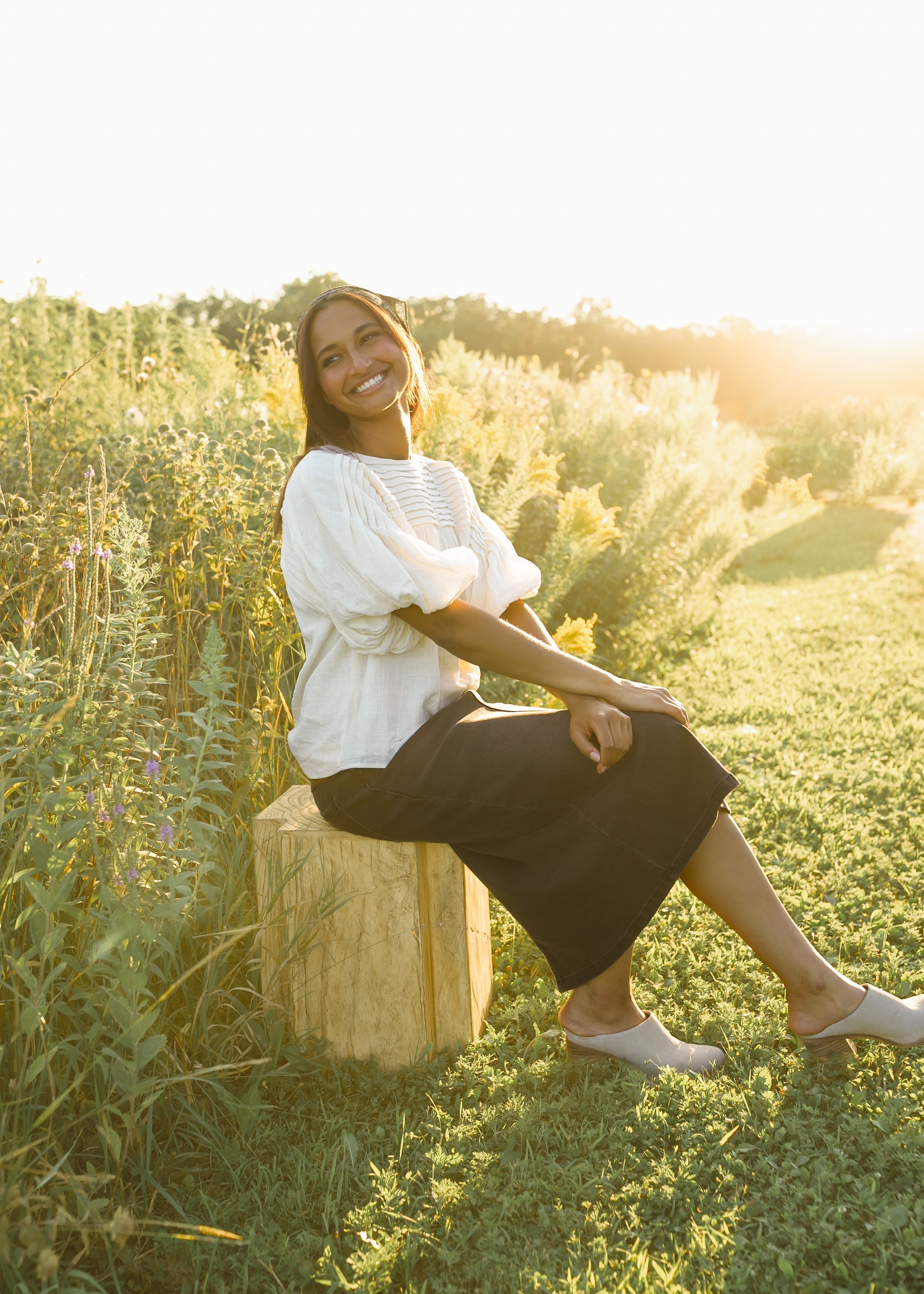 Tiffany Black Denim Midi Skirt Inherit Co.