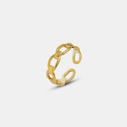 Titanium Steel Gold-Plated Adjustable Ring - Love Salve