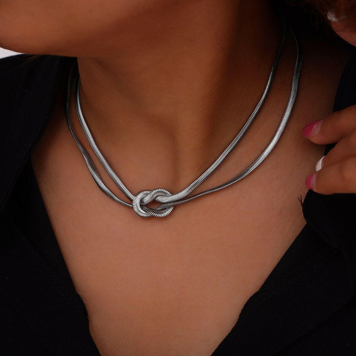 Titanium Steel Knot Necklace - Love Salve