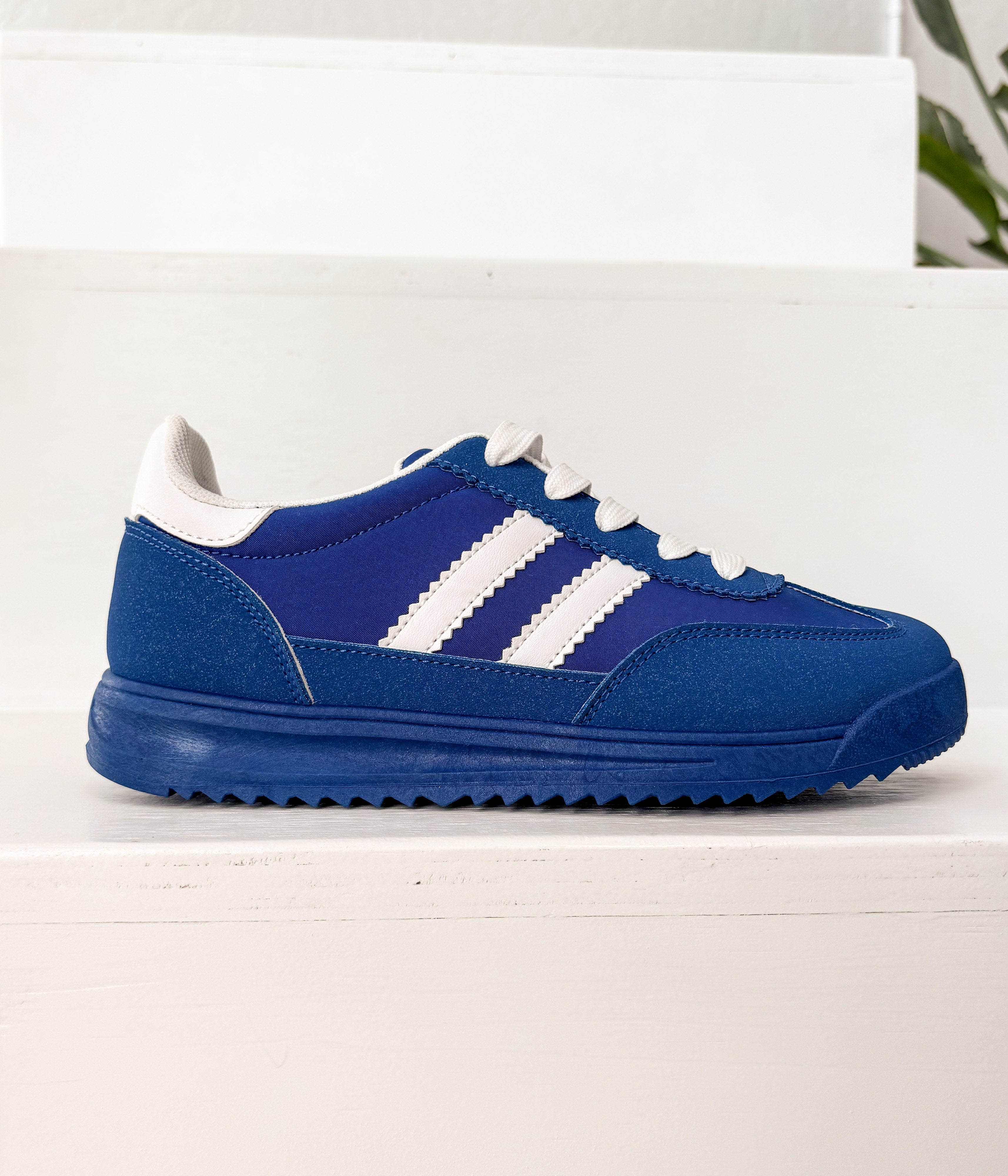 Tokyo Dual Stripe Sneakers Blue White Sole Casual Style Naughty Monkey