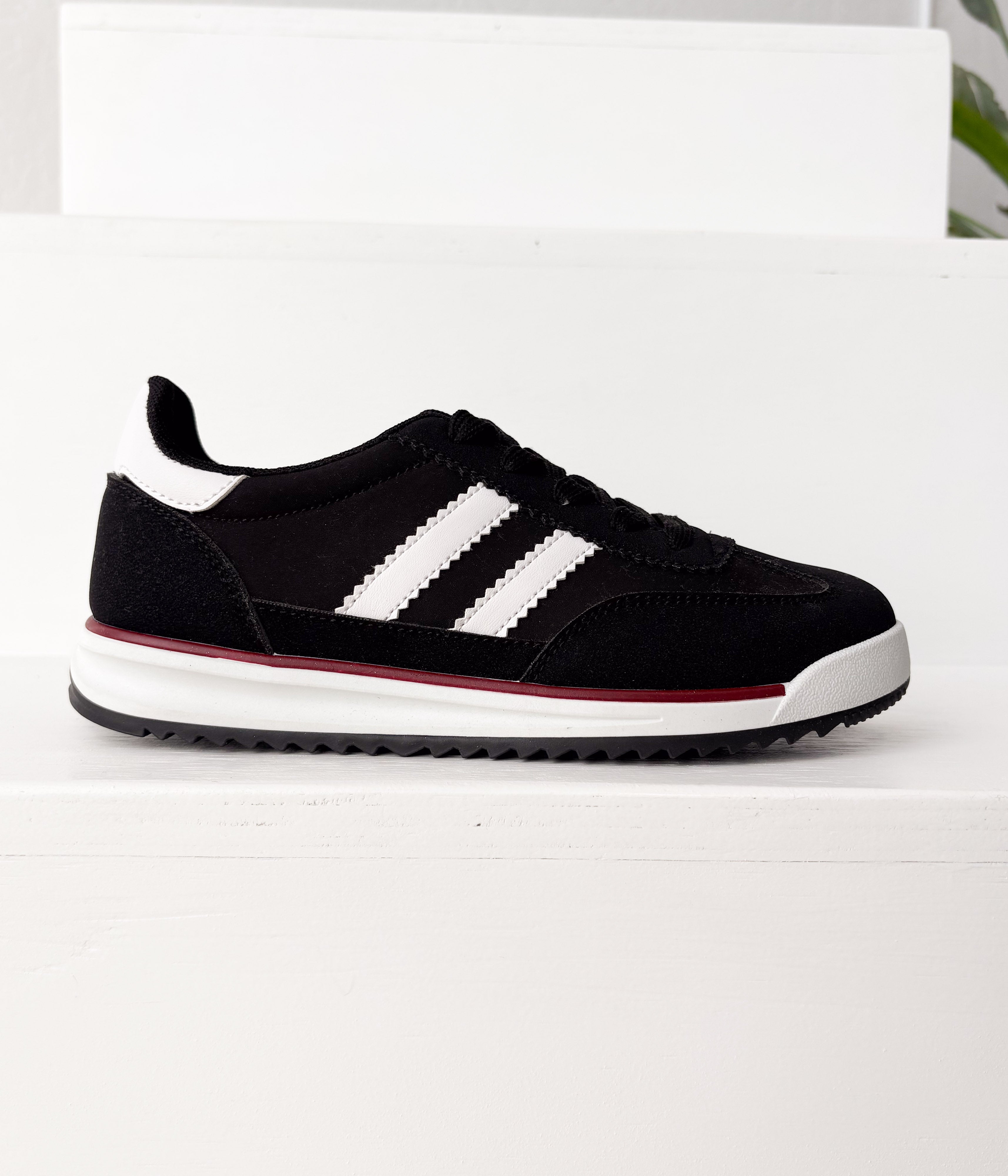 Tokyo Dual Stripe Sneakers in Black Naughty Monkey