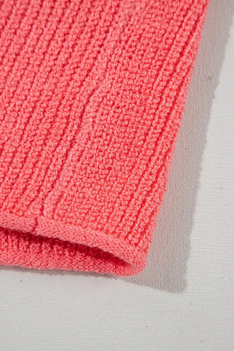 Tomato Red Lace-up Front V Neck Sweater Vest for Women - Love Salve 