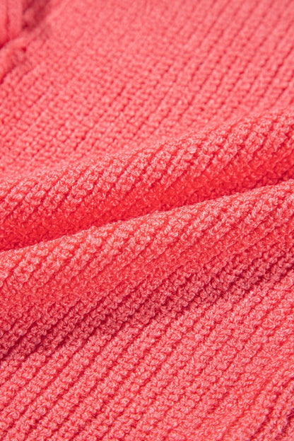 Tomato Red Lace-up Front V Neck Sweater Vest for Women - Love Salve 