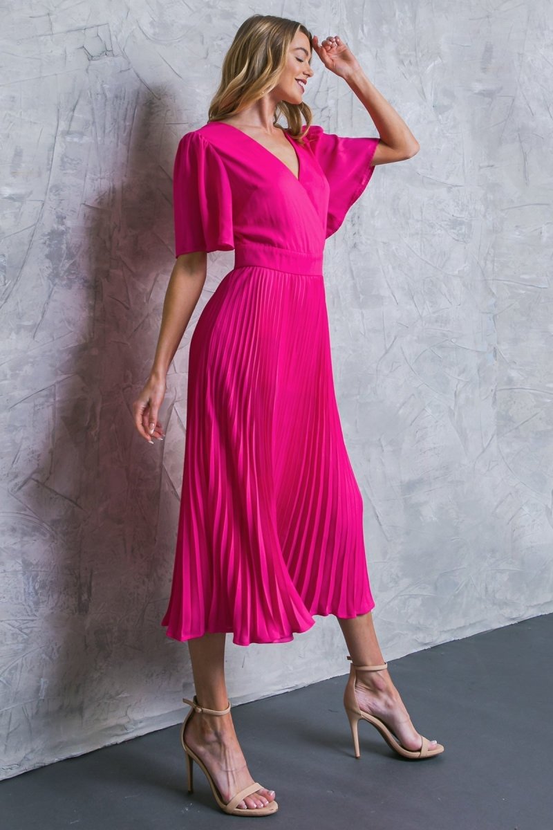 TOO CHIC WOVEN MIDI DRESS - Love Salve