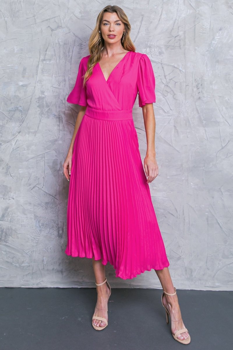 TOO CHIC WOVEN MIDI DRESS - Love Salve