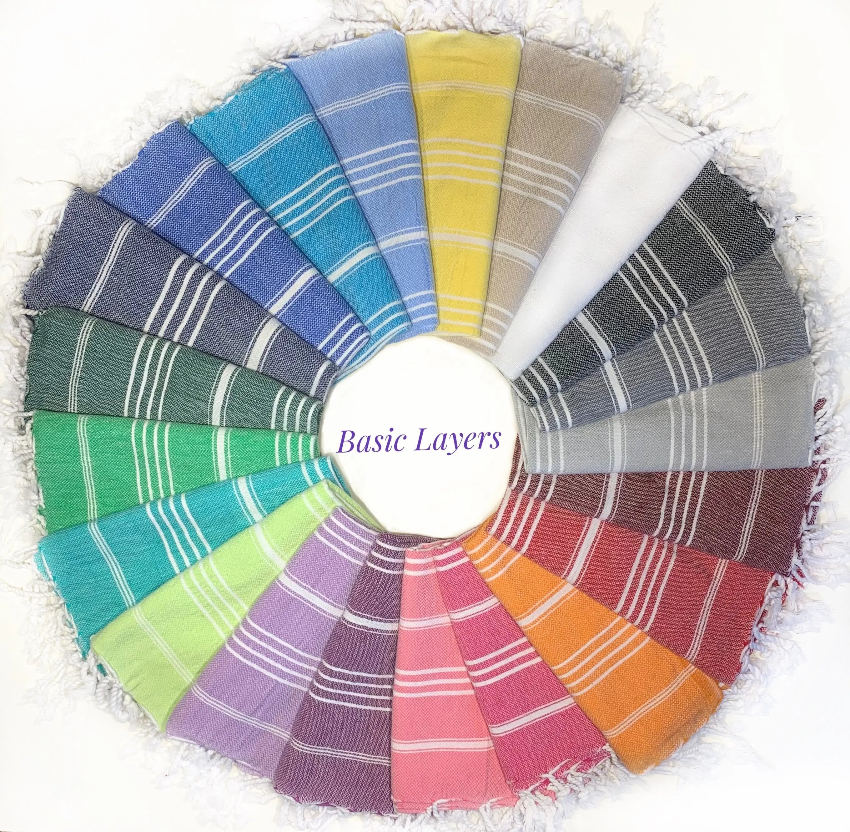 Monaco Hand Towel 100 Percent Natural Turkish Cotton 20 Inch W x 36 Inch L Eco Friendly Quick Drying Soft Large Size - Love Salve 