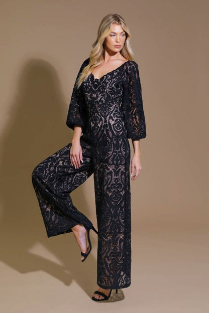 TREASURE TROVE WOVEN LACE JUMPSUIT - Love Salve 