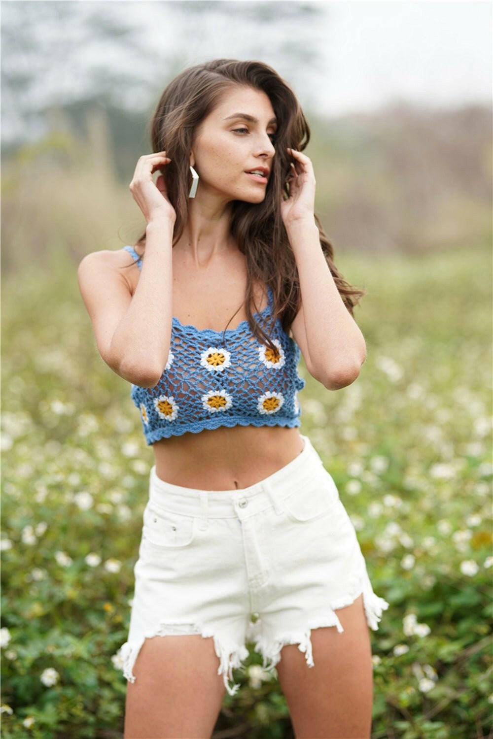 Floral Lace Crop Camisole with a Delicate Touch - Love Salve 