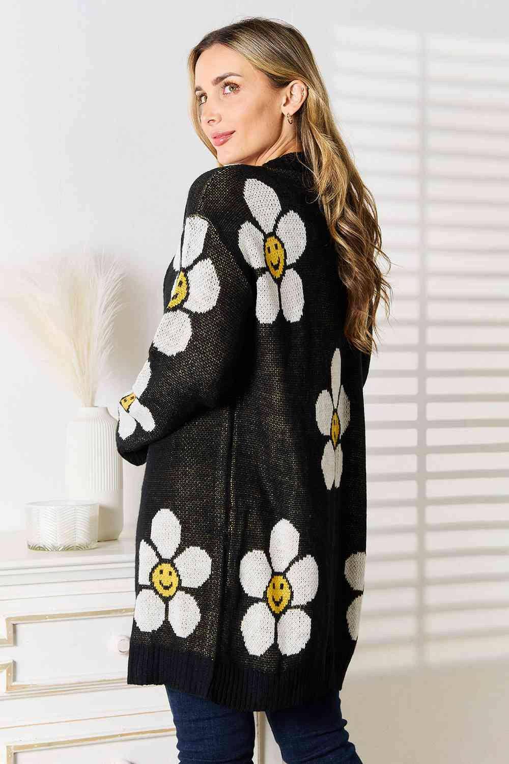 Blossom Beauty Floral Longline Knit Cardigan - Love Salve 