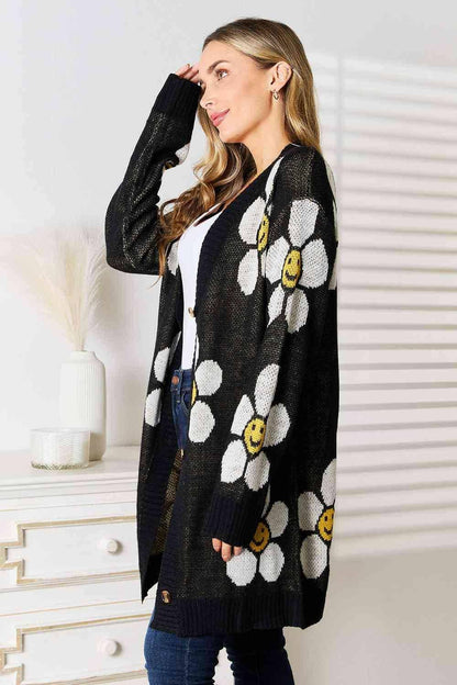 Blossom Beauty Floral Longline Knit Cardigan - Love Salve 