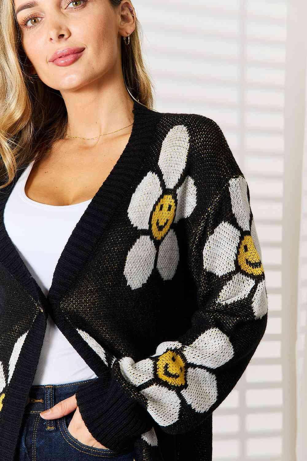 Blossom Beauty Floral Longline Knit Cardigan - Love Salve 