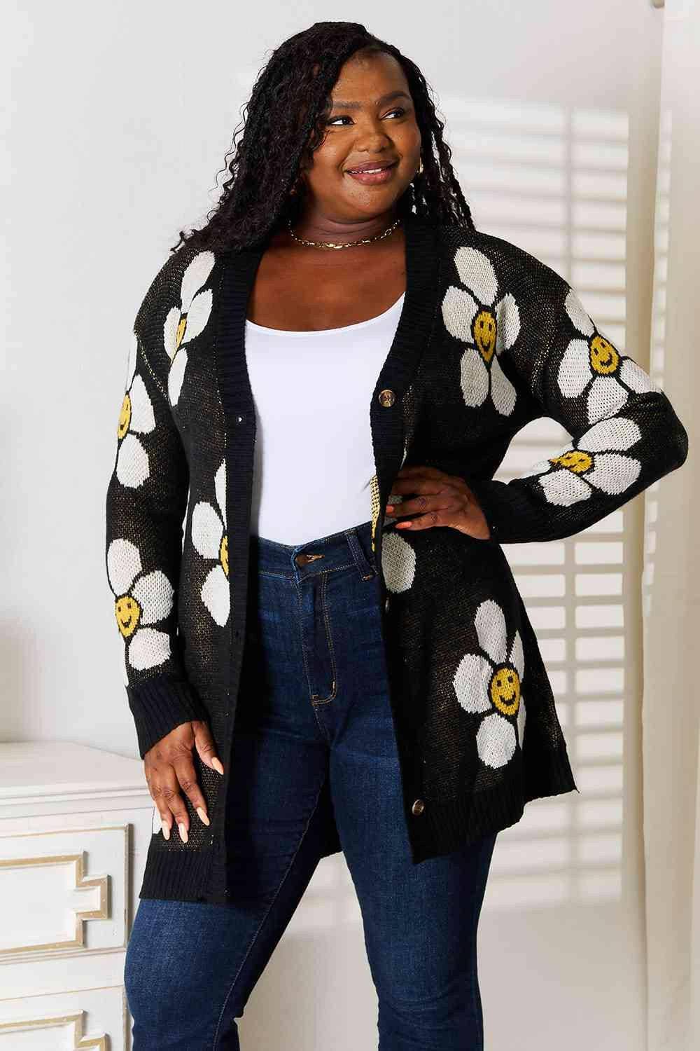 Blossom Beauty Floral Longline Knit Cardigan - Love Salve 