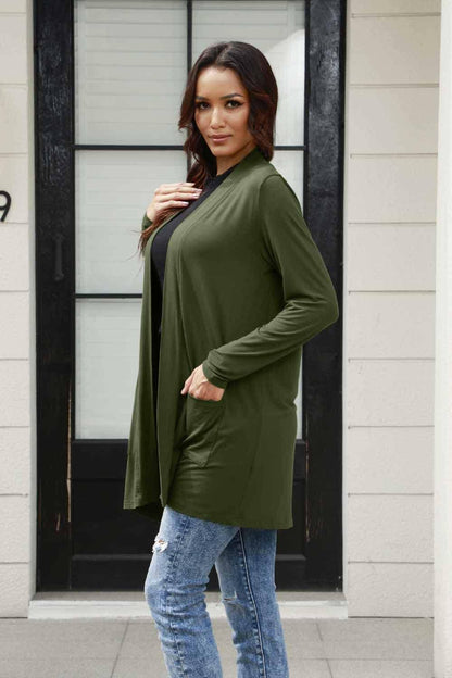 Essential Bae Cozy Full Size Cardigan with Pockets - Love Salve 