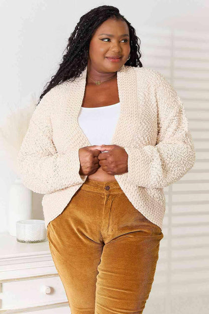 Luxurious Cozy Knit Open Front Cardigan for Effortless Style - Love Salve 