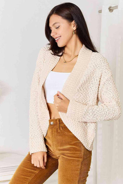 Luxurious Cozy Knit Open Front Cardigan for Effortless Style - Love Salve 