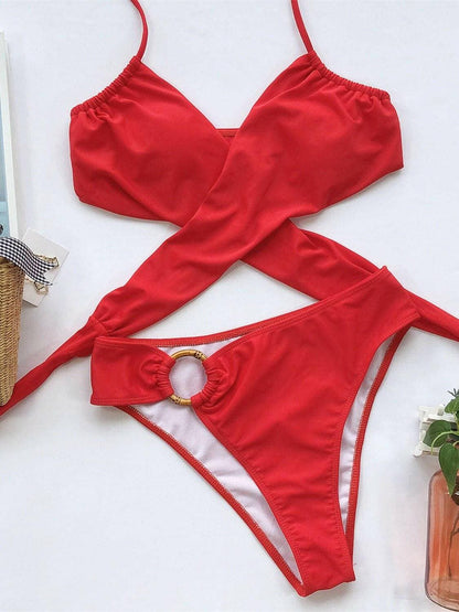 Halter Neck Two-Piece Bikini EnsembleHalter Neck Two-Piece Bikini Ensemble
 Make a statement on the beach with our Halter Neck Two-Piece Bikini Ensemble, designed to elevate your beach style effortlesslLove Salve -Piece Bikini EnsembleApparel