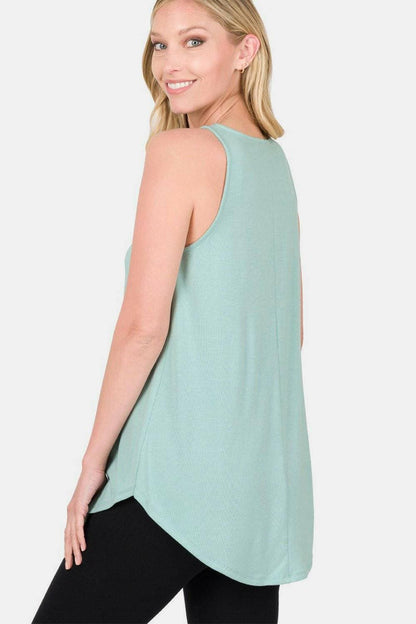 Timeless Elegance Tank Top with Stylish Curved Hem - Love Salve 