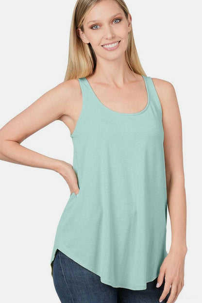 Timeless Elegance Tank Top with Stylish Curved Hem - Love Salve 