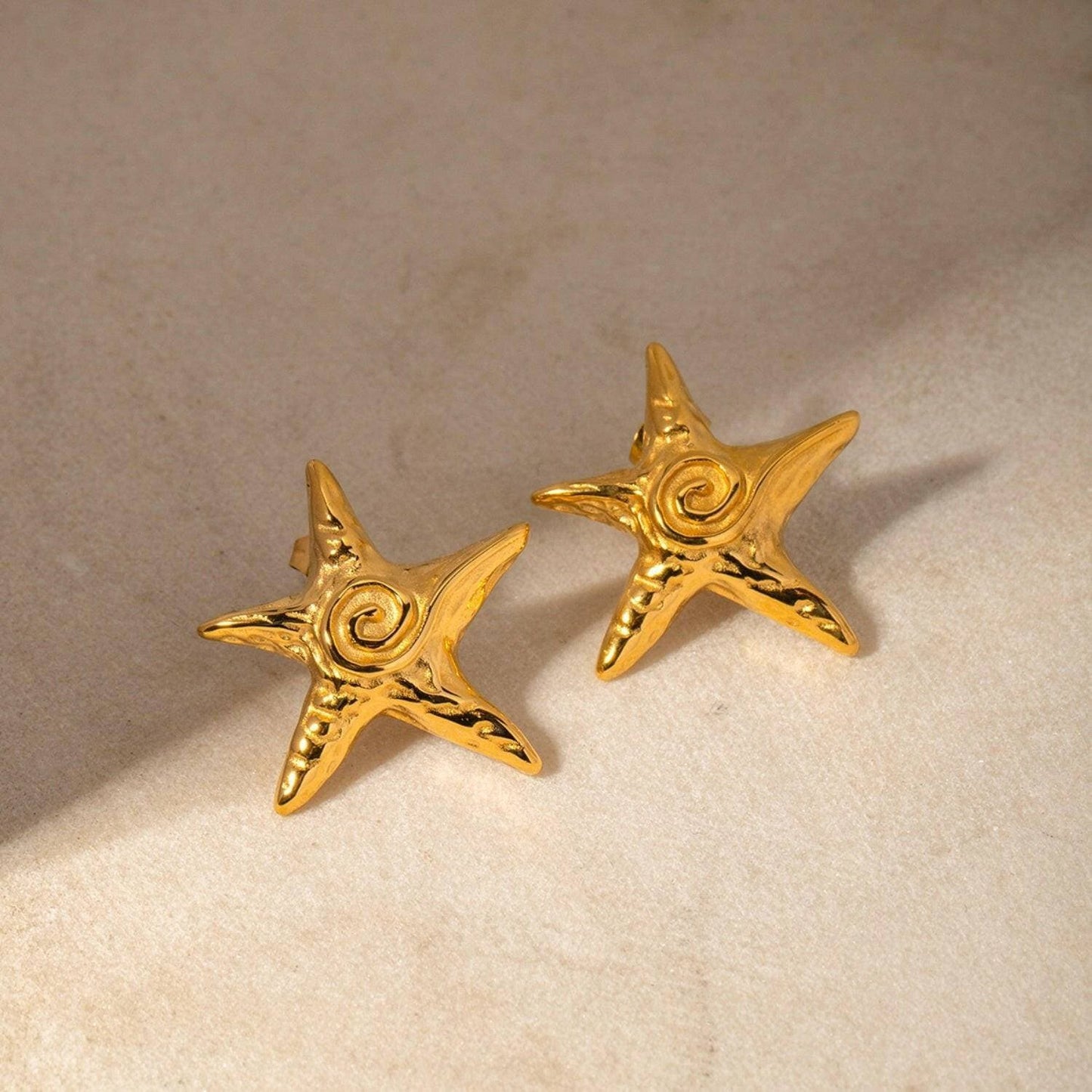 Gold Plated Stainless Steel Star Earrings - Luxurious and Elegant - Love Salve 