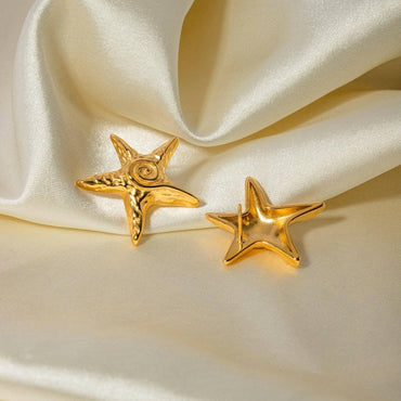 Gold Plated Stainless Steel Star Earrings - Luxurious and Elegant - Love Salve 