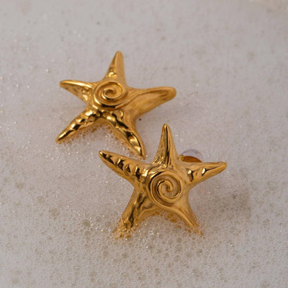 Gold Plated Stainless Steel Star Earrings - Luxurious and Elegant - Love Salve 