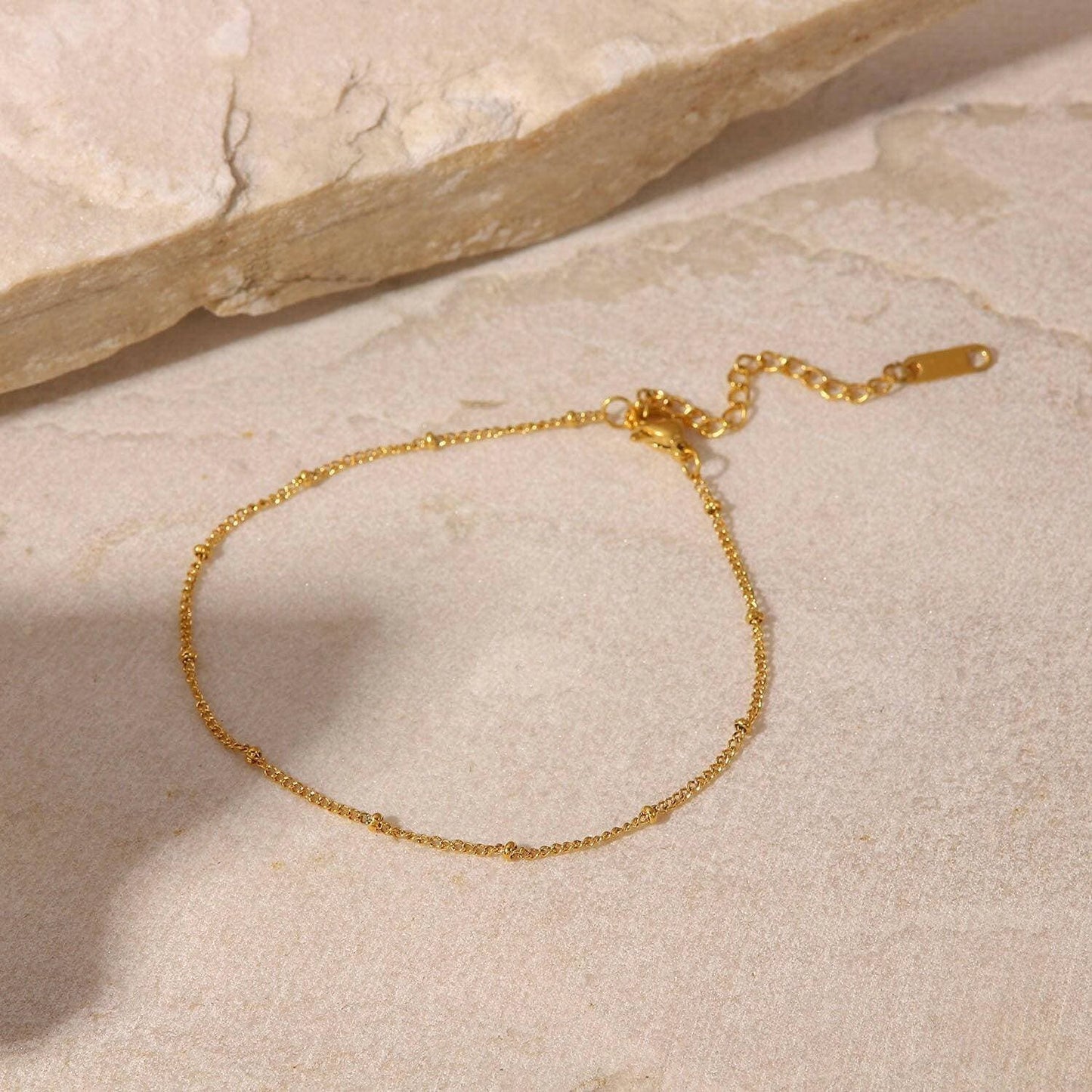 Shining Gold Beaded Anklet - Love Salve 