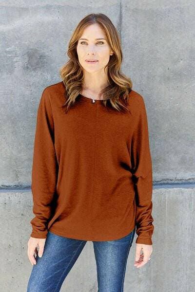 Elegant Round Neck Tee: Luxe Comfort & Versatility - Love Salve 