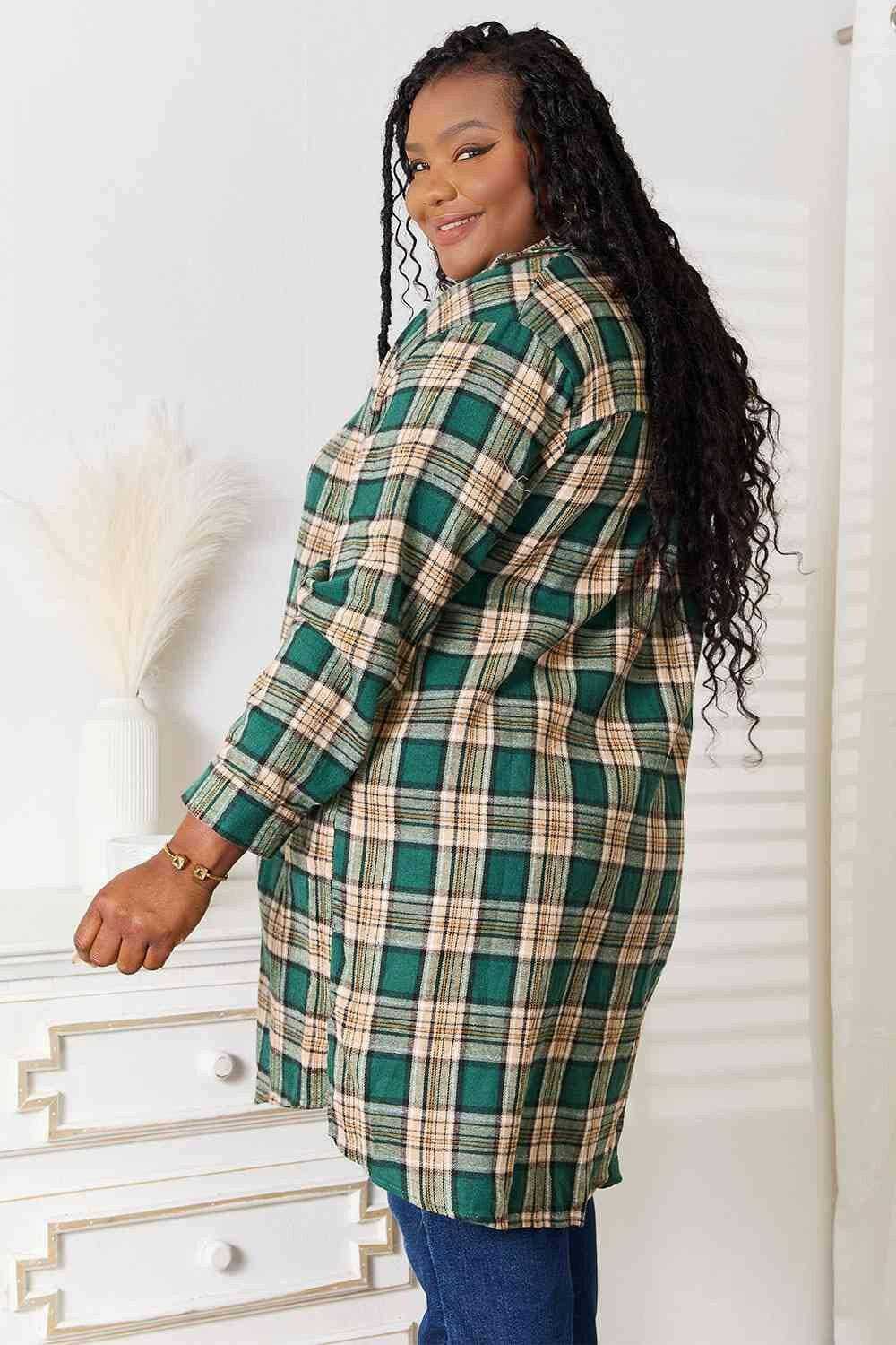 Plaid collared shirt - elegant style - Love Salve 