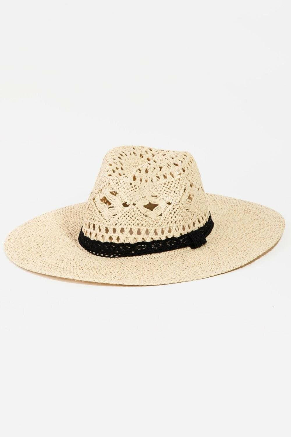 Chic Lace-Embellished Wide Brim Sun Hat for Sophisticated Sun Protection - Love Salve 