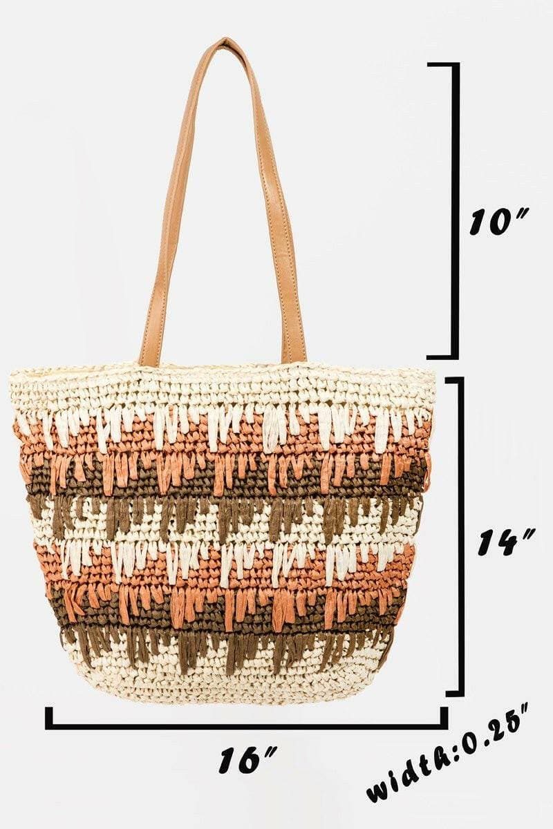 Chic Striped Straw Tote for Effortless Summer Style - Love Salve 