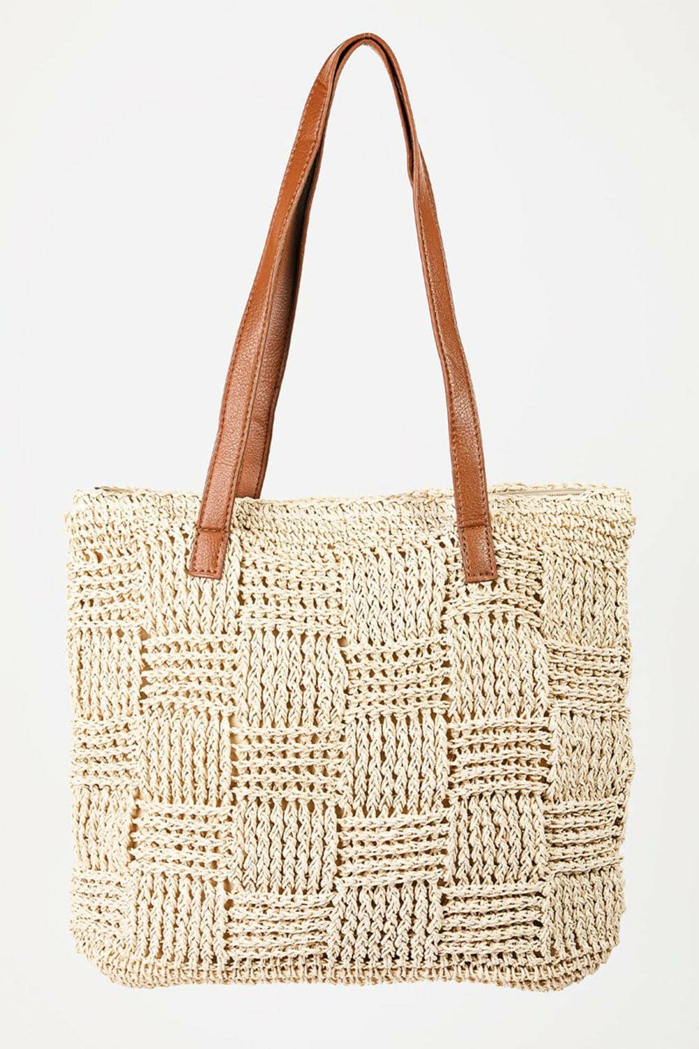 Chic Woven Faux Leather Tote Purse - Love Salve 