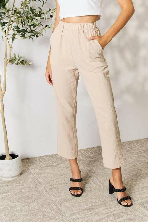 Sophisticated Pull-On Trousers with Handy Pockets - Love Salve 