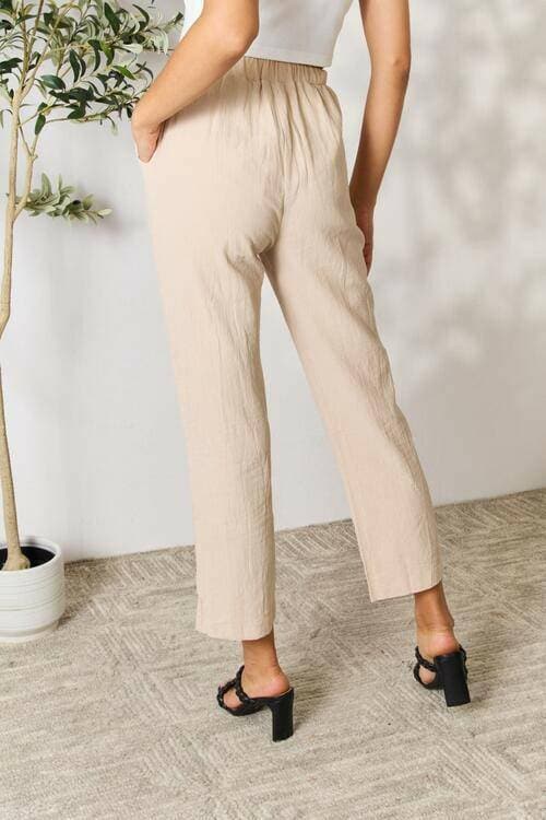 Sophisticated Pull-On Trousers with Handy Pockets - Love Salve 